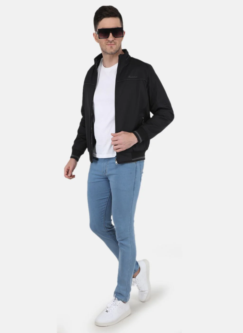 Men Black Jaquard Jacket - Image 4