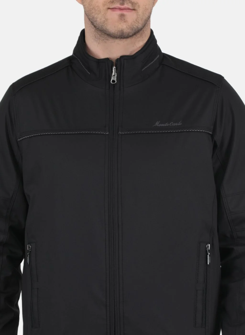 Men Black Jaquard Jacket - Image 5