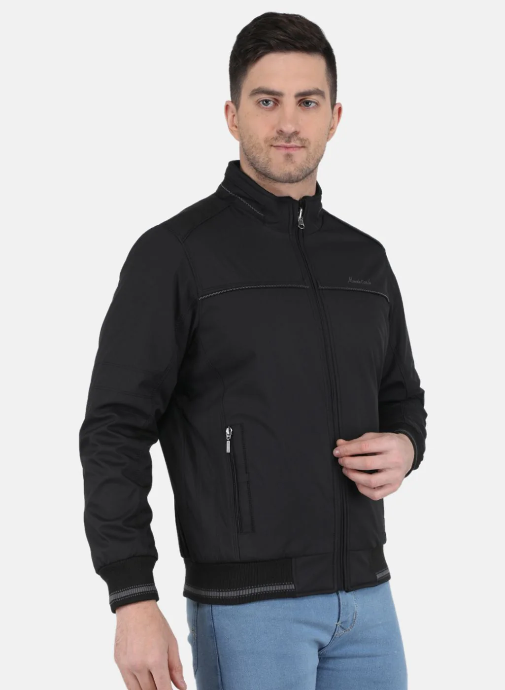 Men Black Jaquard Jacket - Image 6