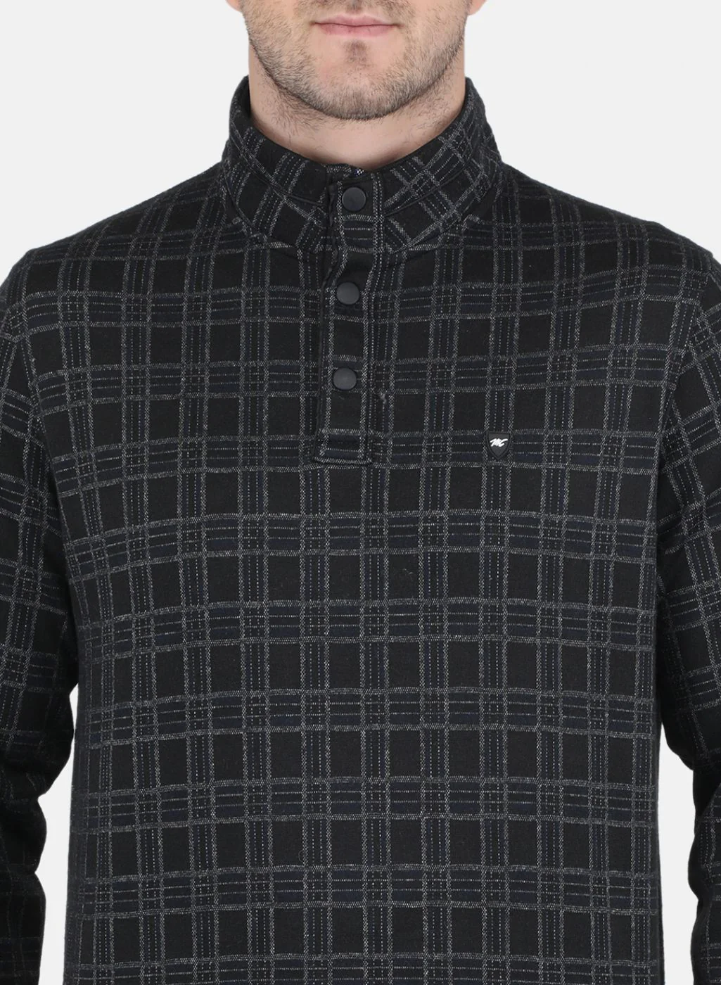 Men Black Jaquard T-Shirt - Image 5