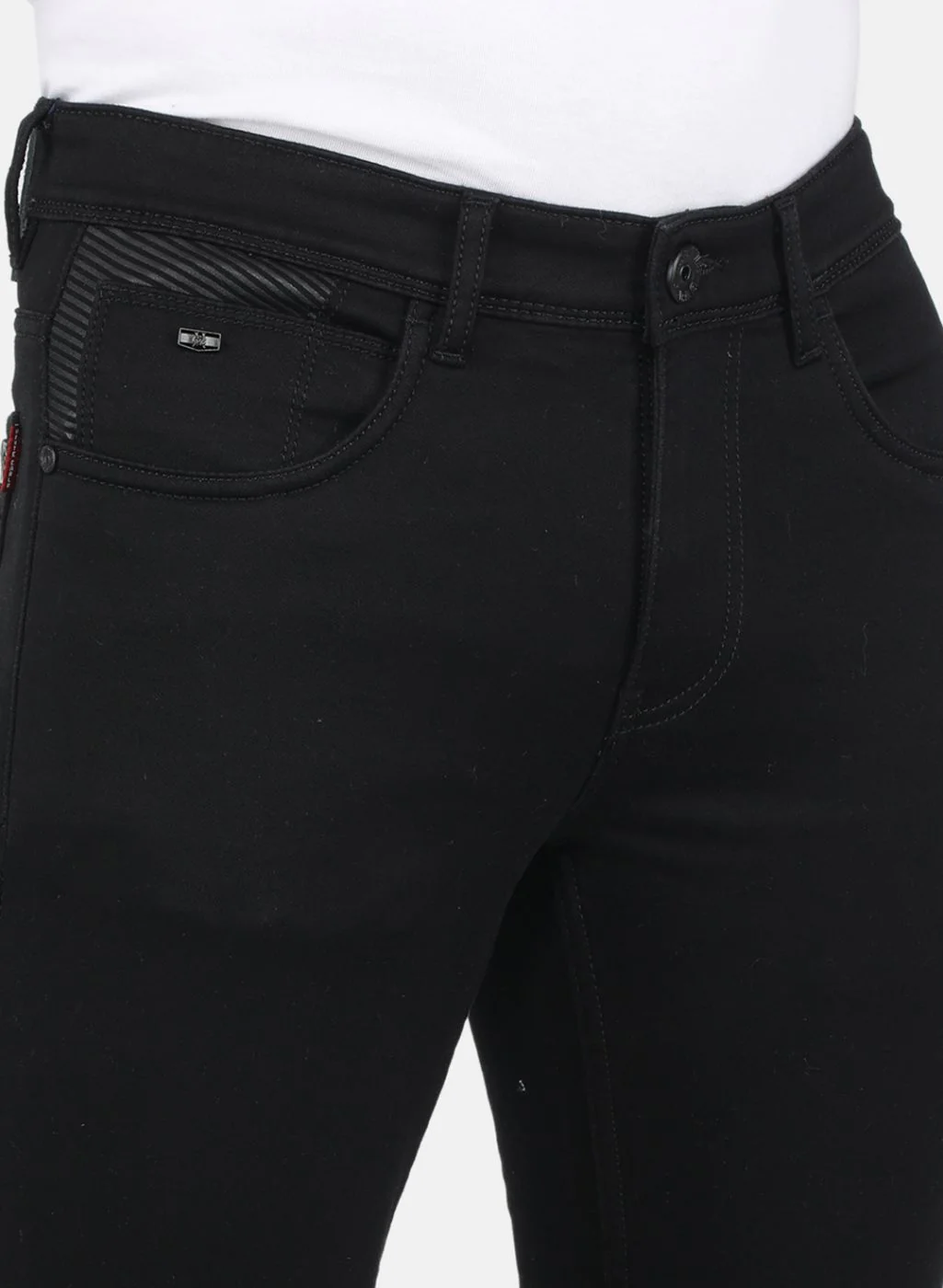 Men Black NArrow Fit Denim - Image 5