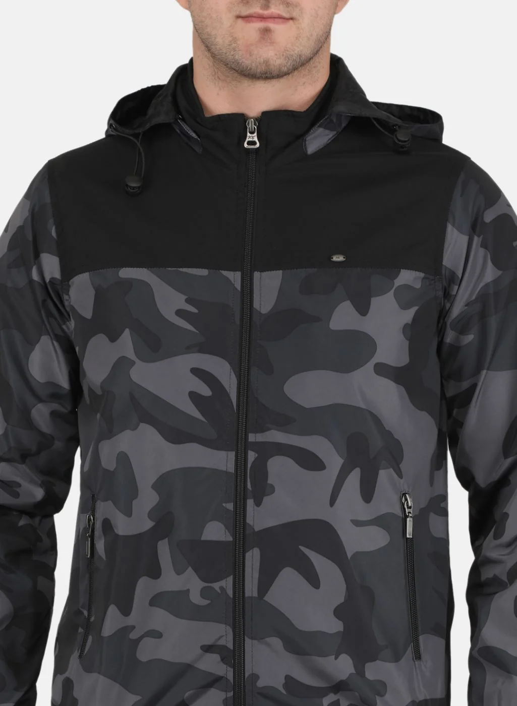 Men Black Printed Jacket - Image 5