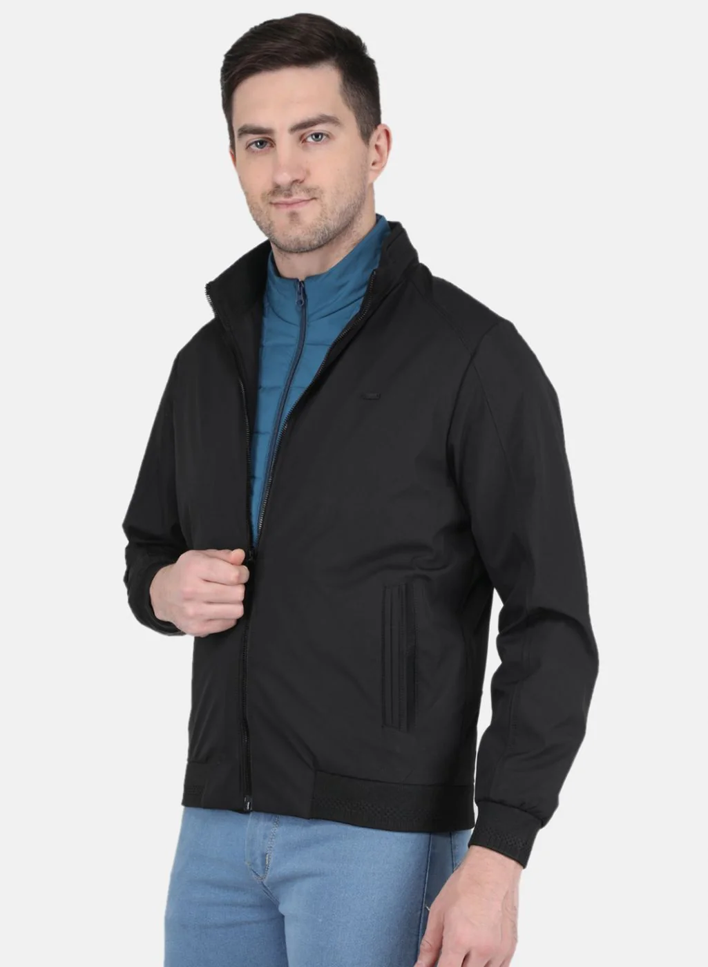 Men Black Printed Jacket - Image 2