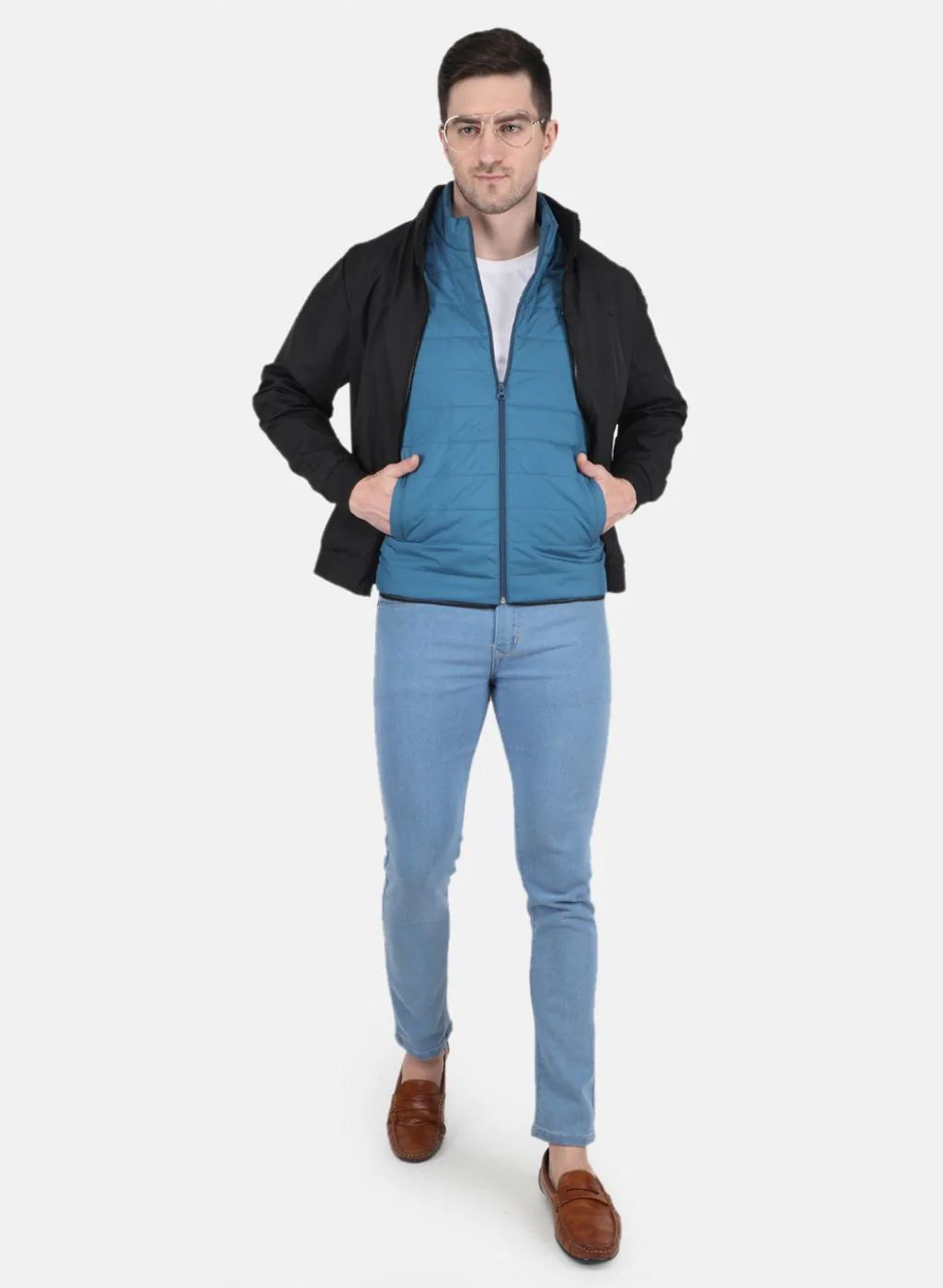 Men Black Printed Jacket - Image 4