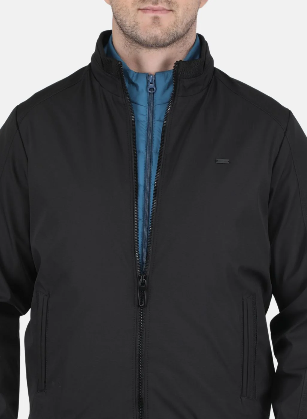 Men Black Printed Jacket - Image 5