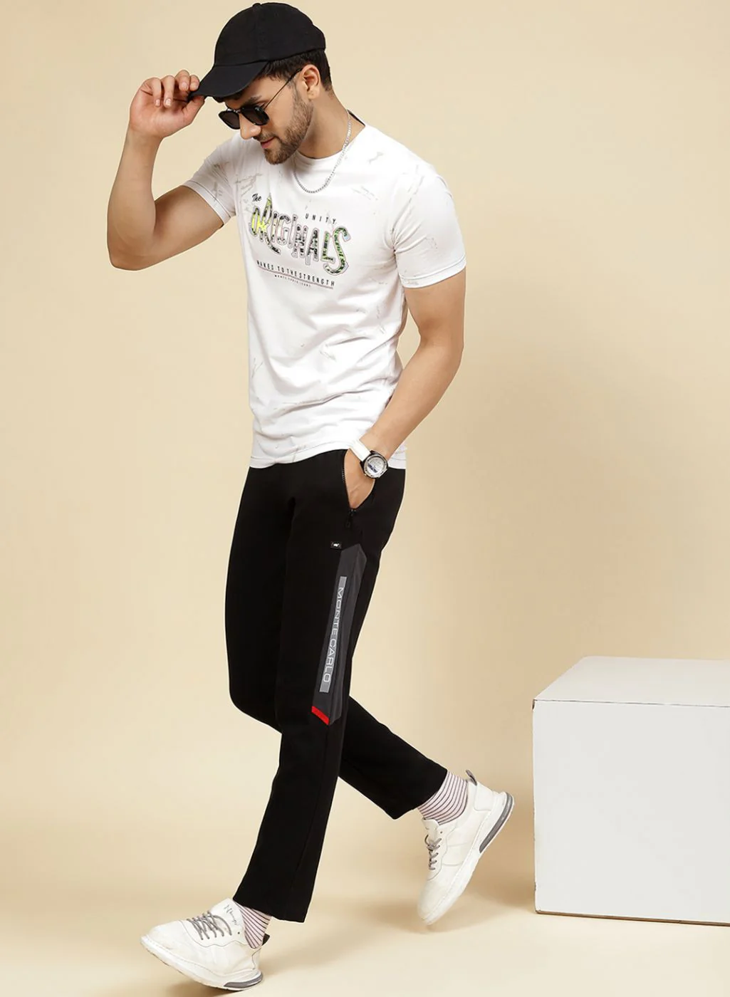 Men Black Regular Fit Lower