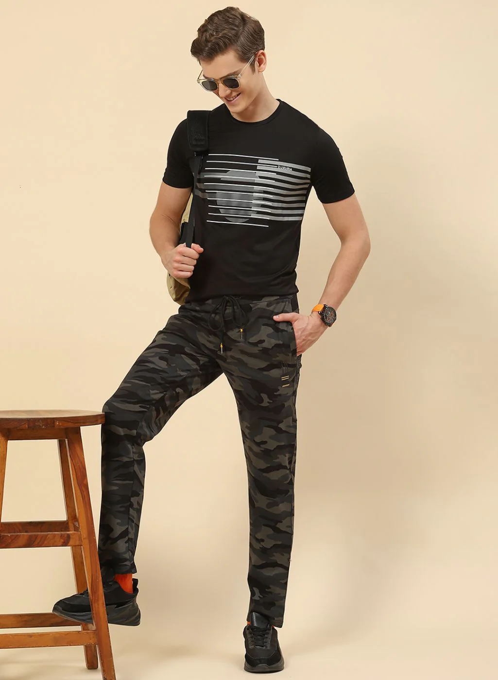 Men Black Regular Fit Lower