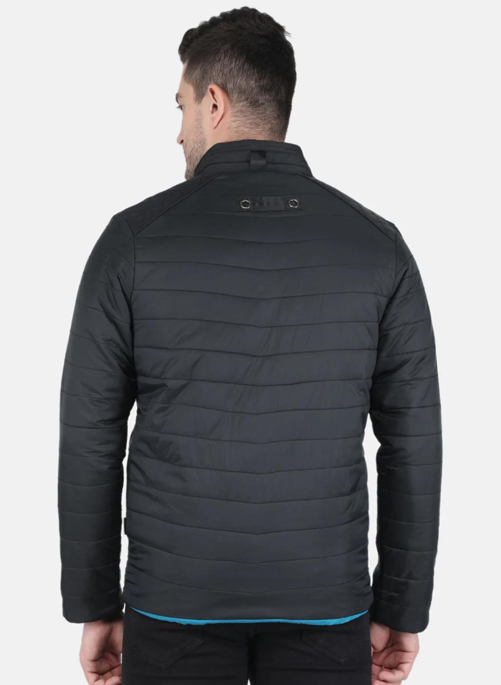 Men Black Solid Jacket - Image 3