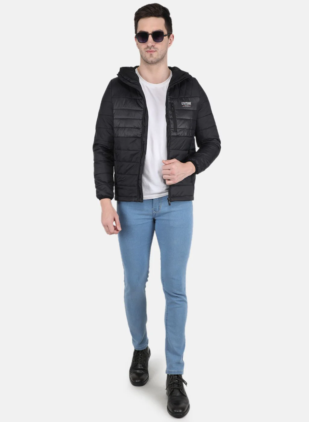 Men Black Solid Jacket - Image 4