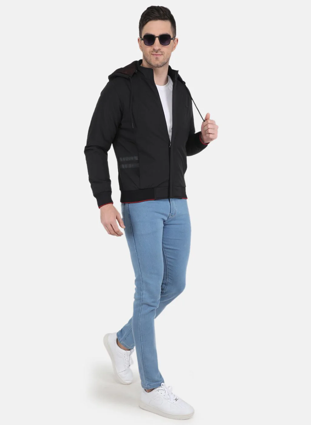 Men Black Solid Jacket - Image 4