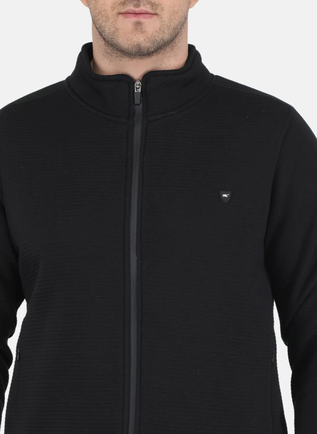 Men Black Solid Jacket - Image 5