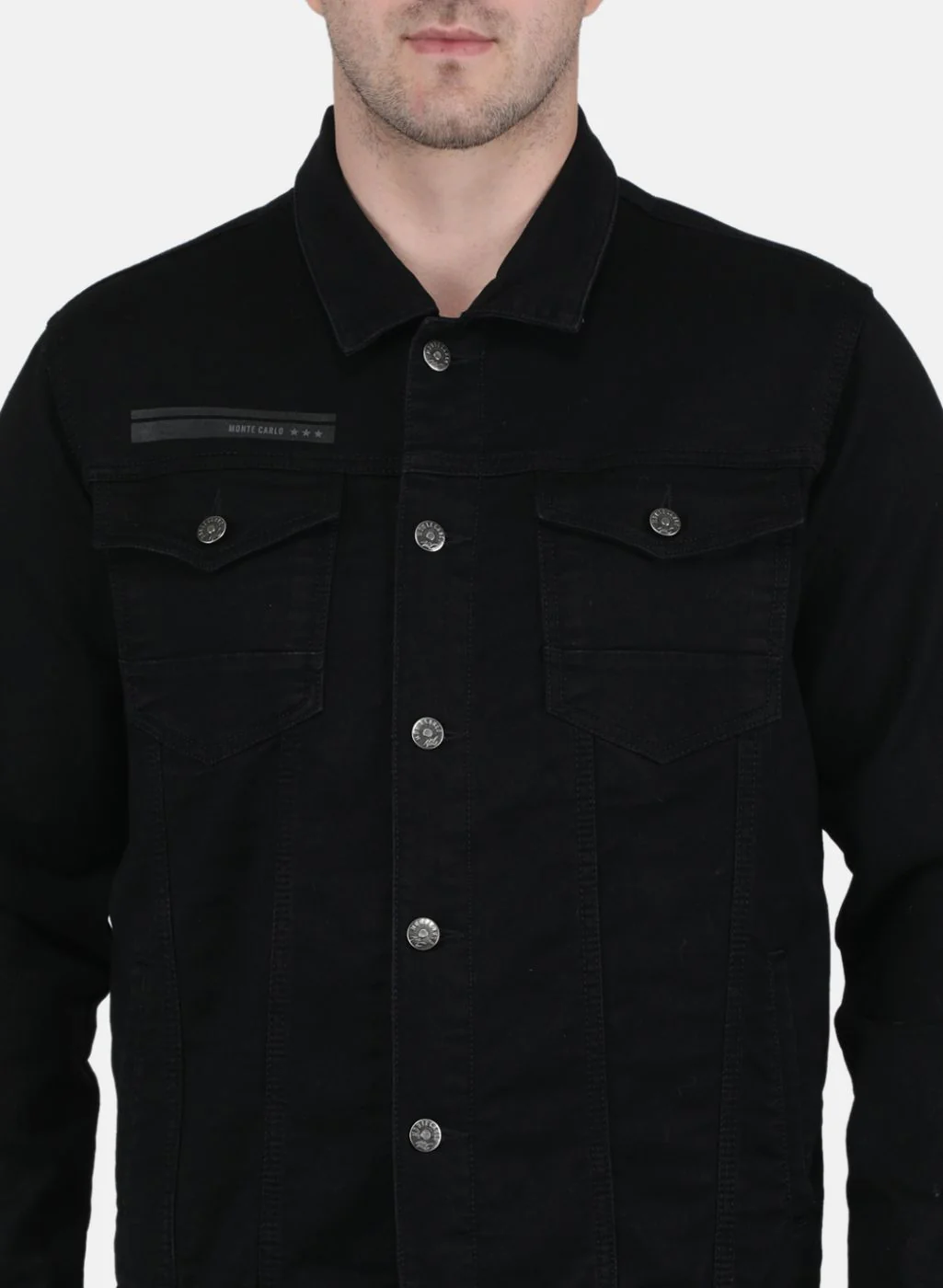 Men Black Solid Jacket - Image 5