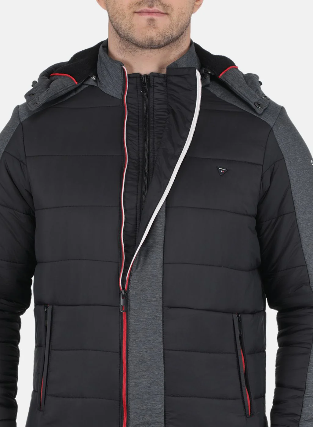 Men Black Solid Jacket - Image 5