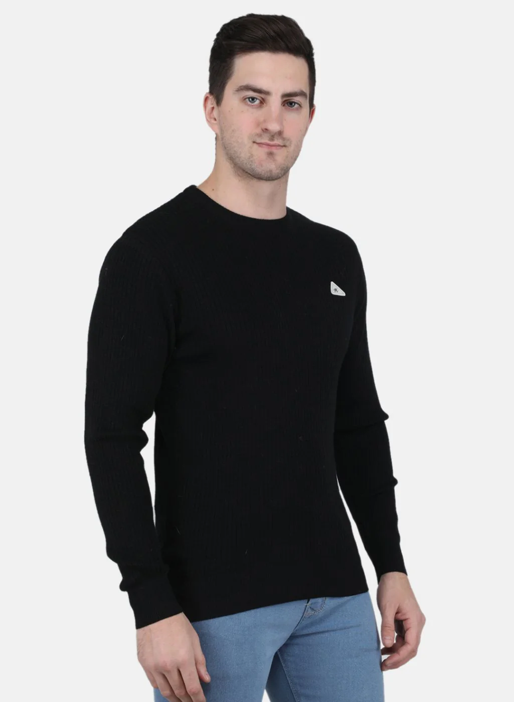Men Black Solid Pullover - Image 6