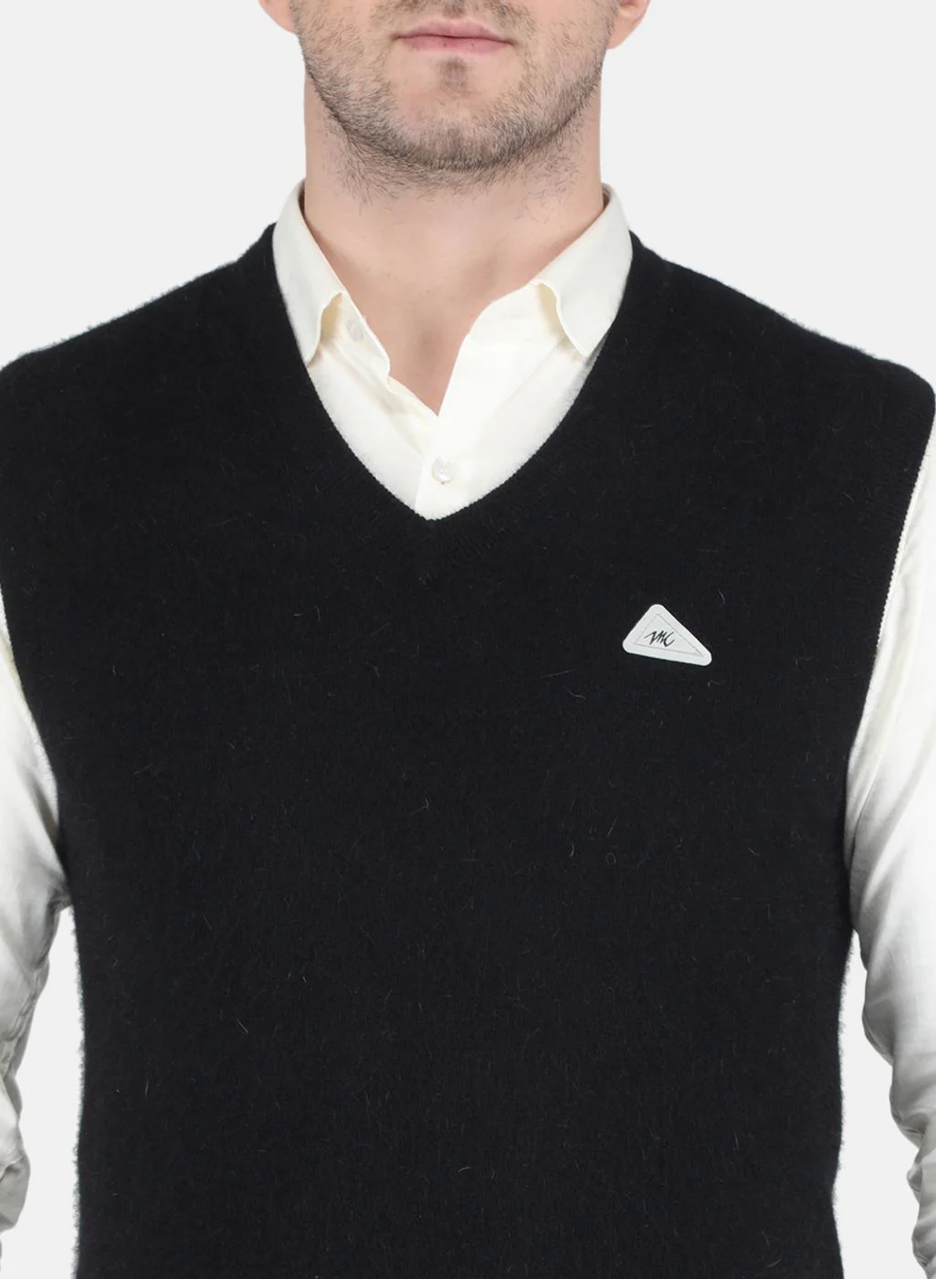 Men Black Solid Sweater - Image 5