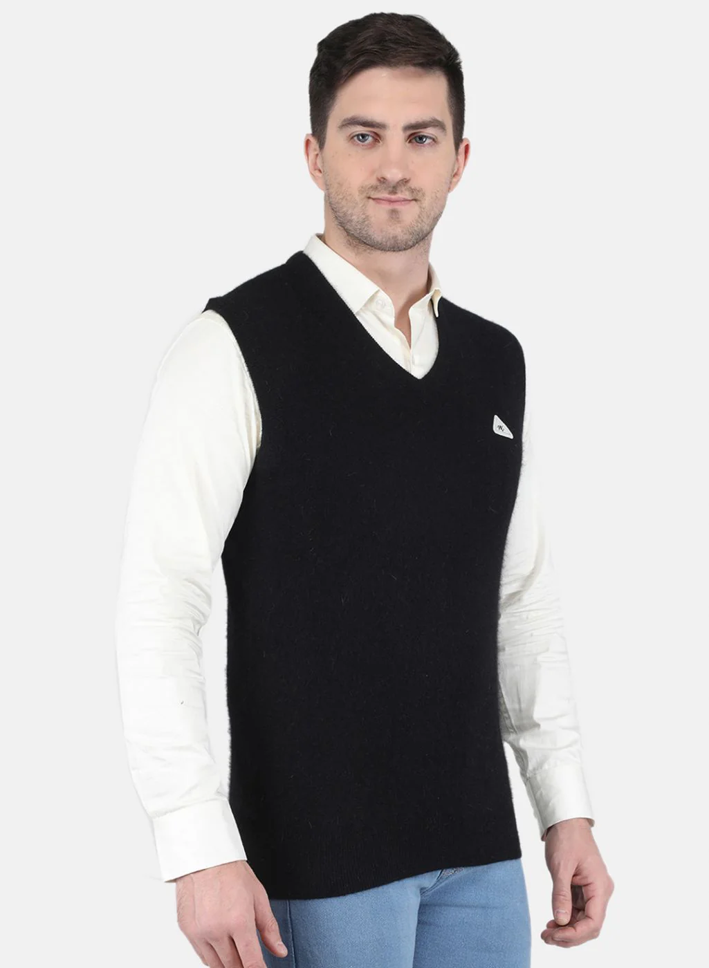 Men Black Solid Sweater - Image 6