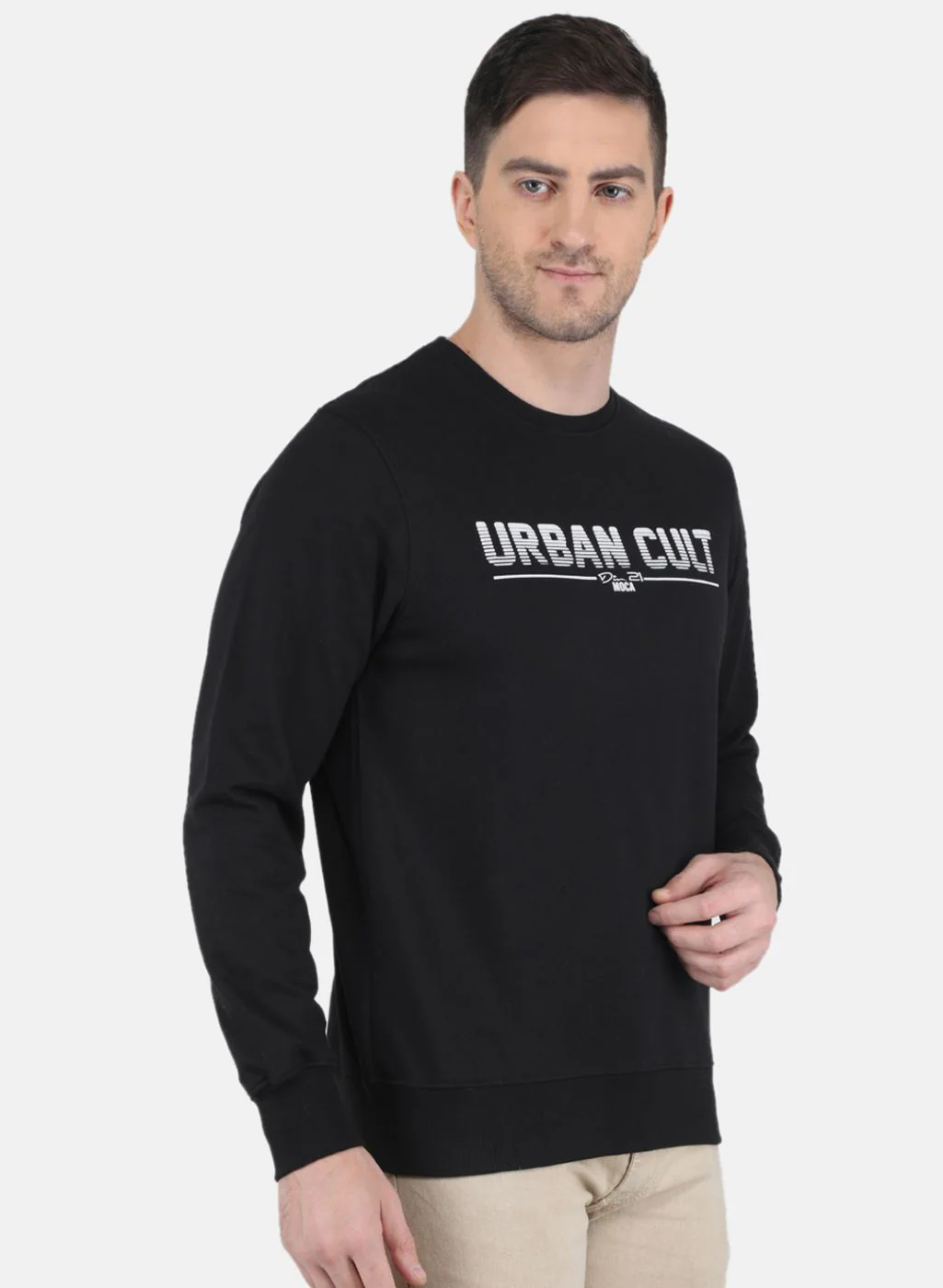 Men Black Solid Sweatshirt - Image 6