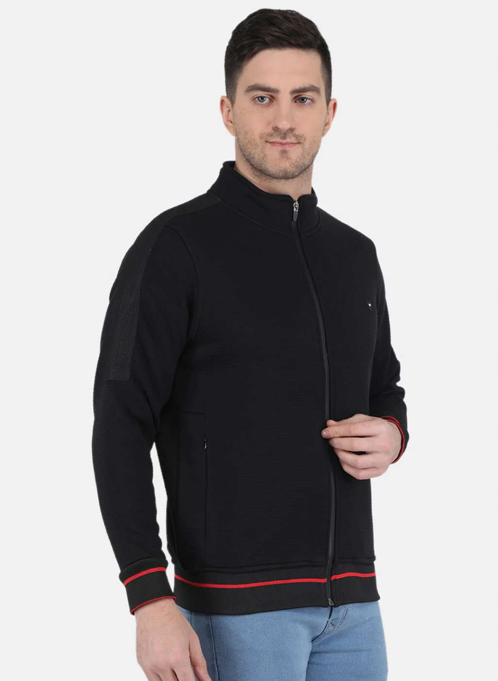 Men Black Solid Sweatshirt - Image 6