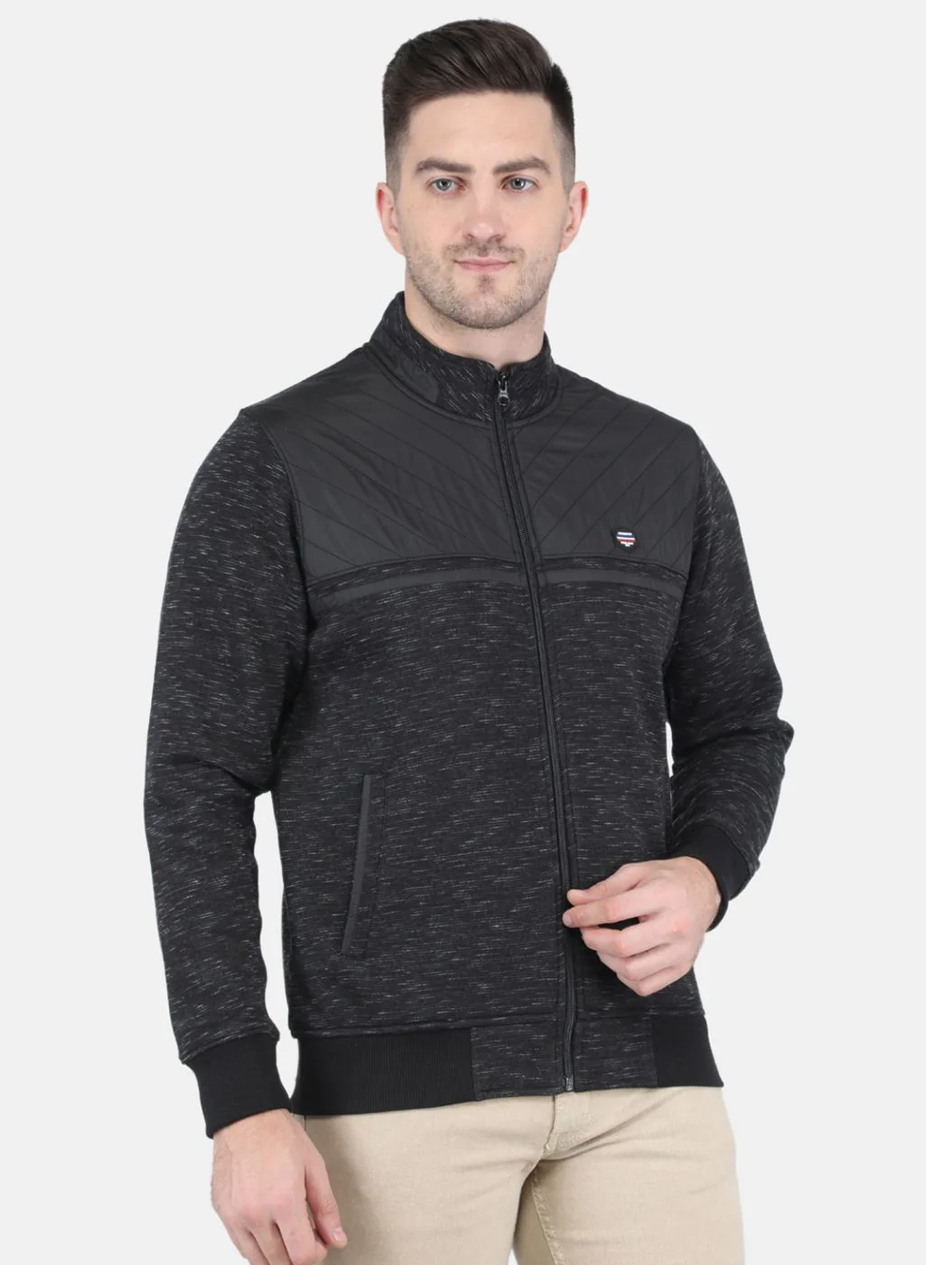 Men Black Solid Sweatshirt - Image 6