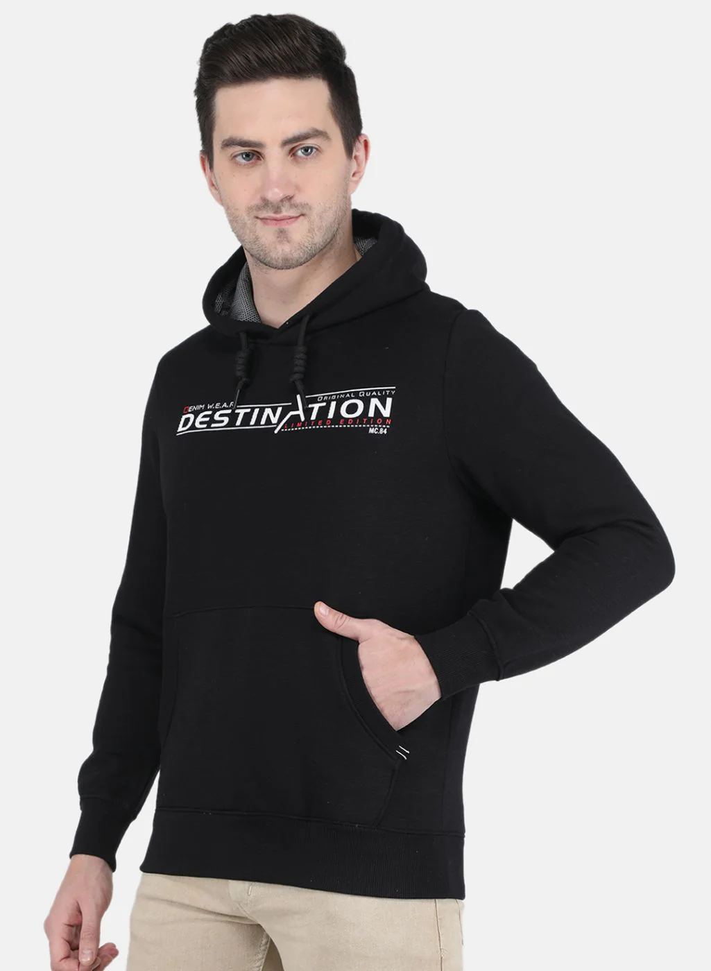 Men Black Solid T-Shirt - Image 2