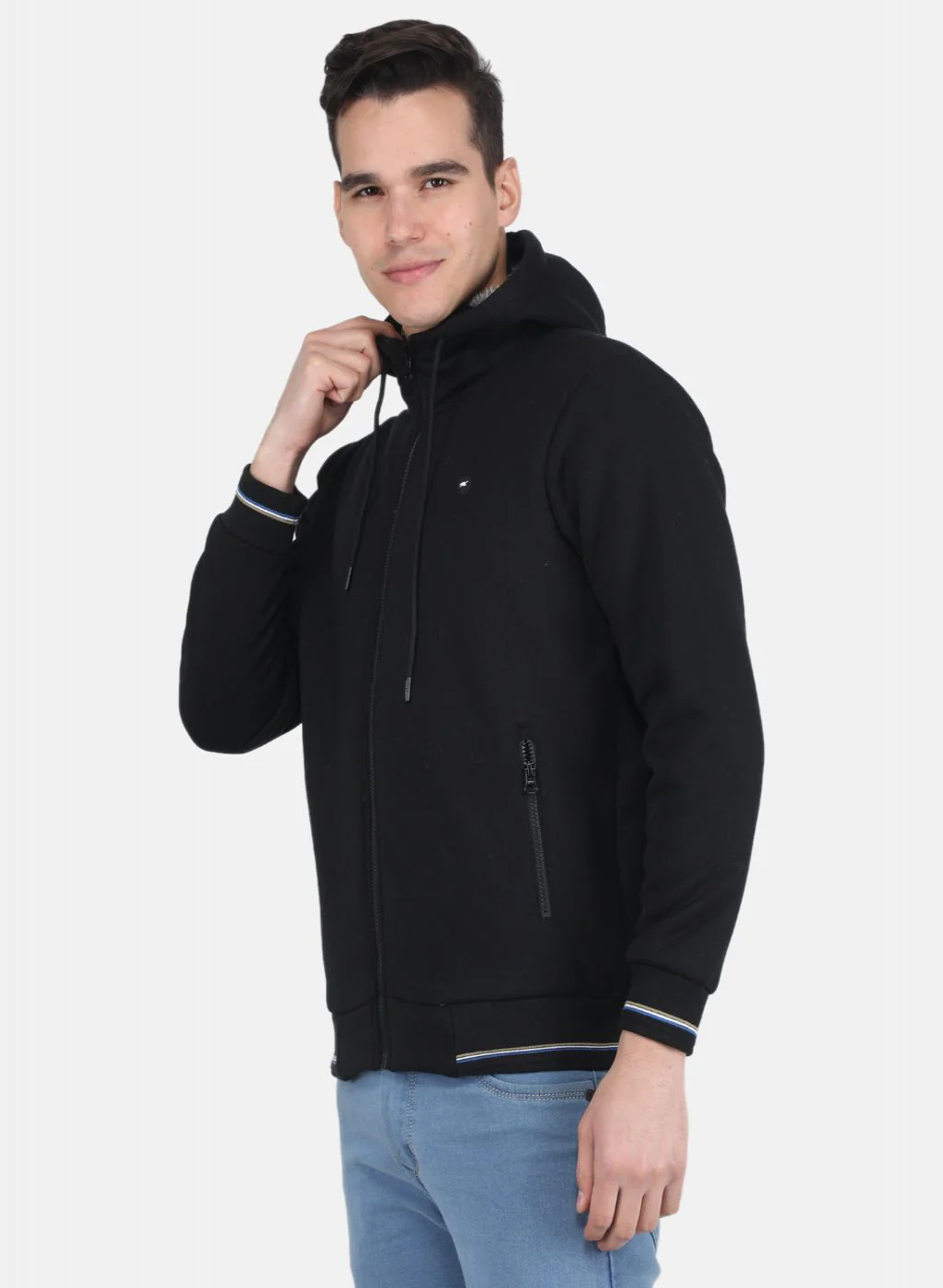 Men Black Solid T-Shirt - Image 2