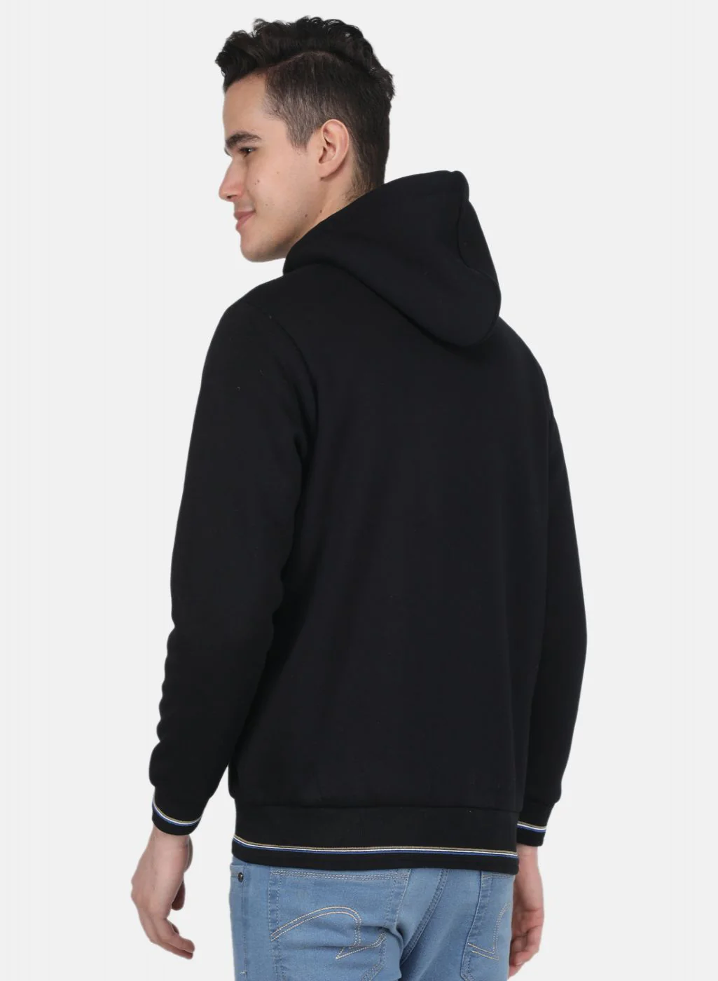 Men Black Solid T-Shirt - Image 3