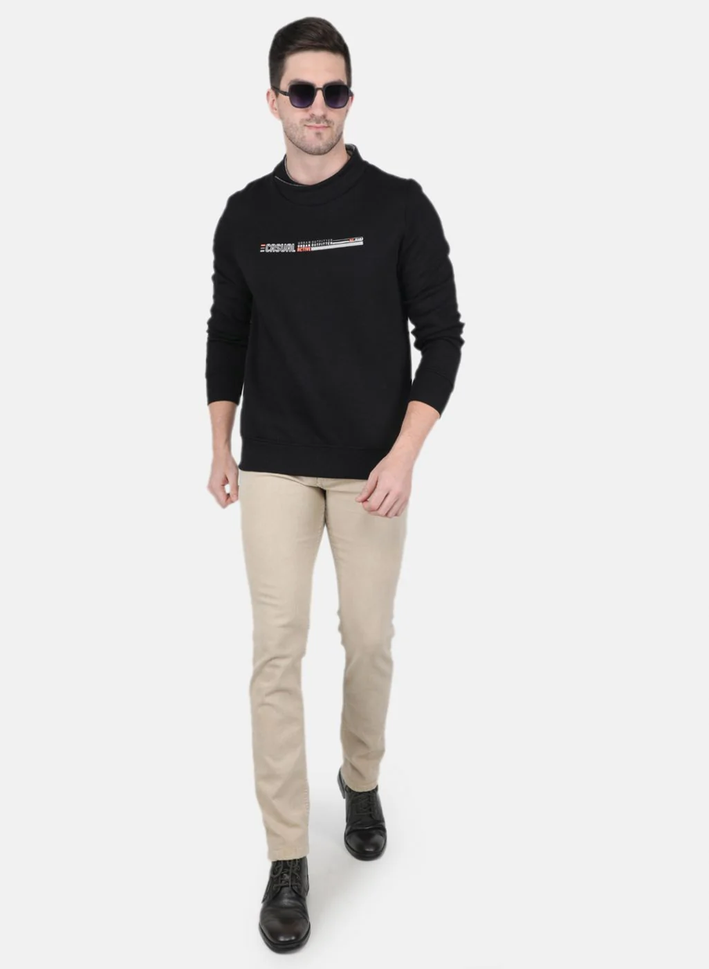Men Black Solid T-Shirt - Image 4