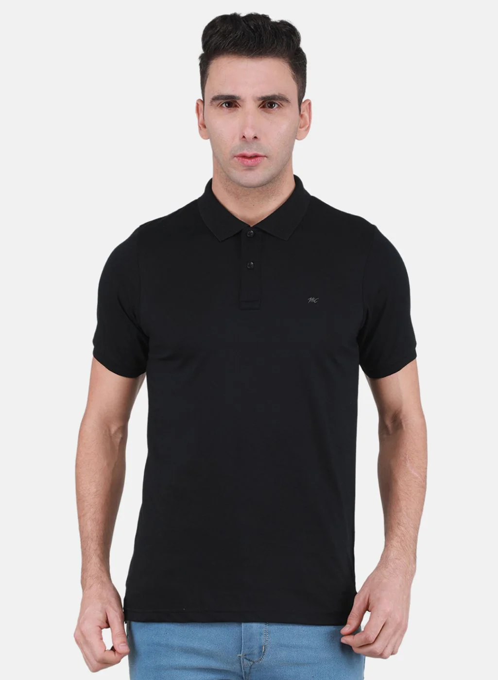 Men Black Solid T-Shirt