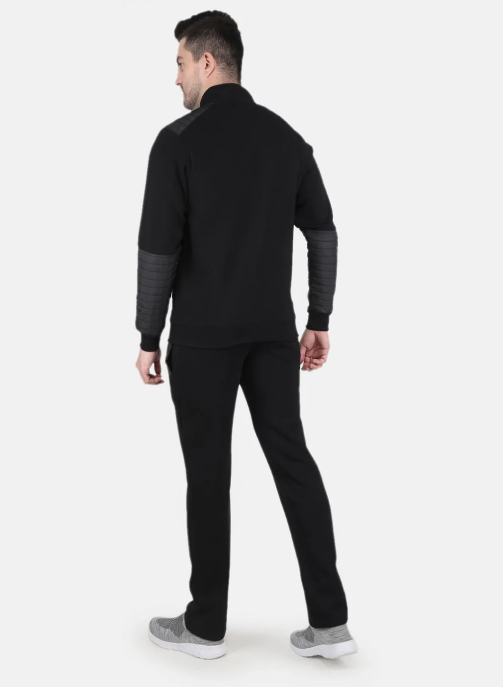 Men Black Solid Tracksuit - Image 3