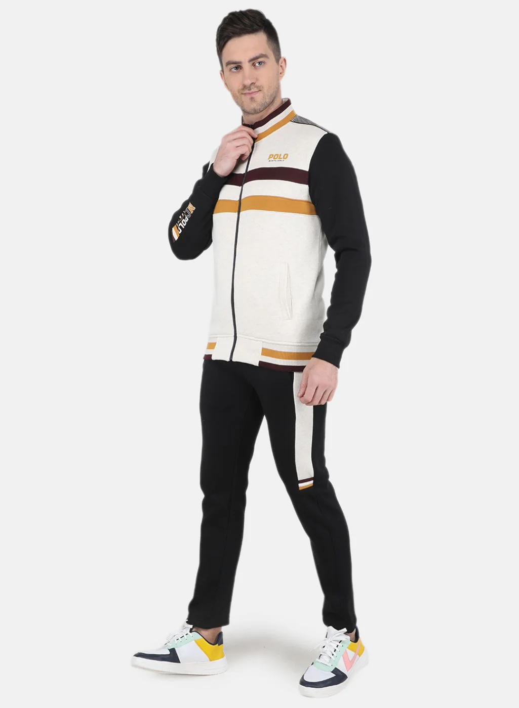 Men Black Solid Tracksuit - Image 2