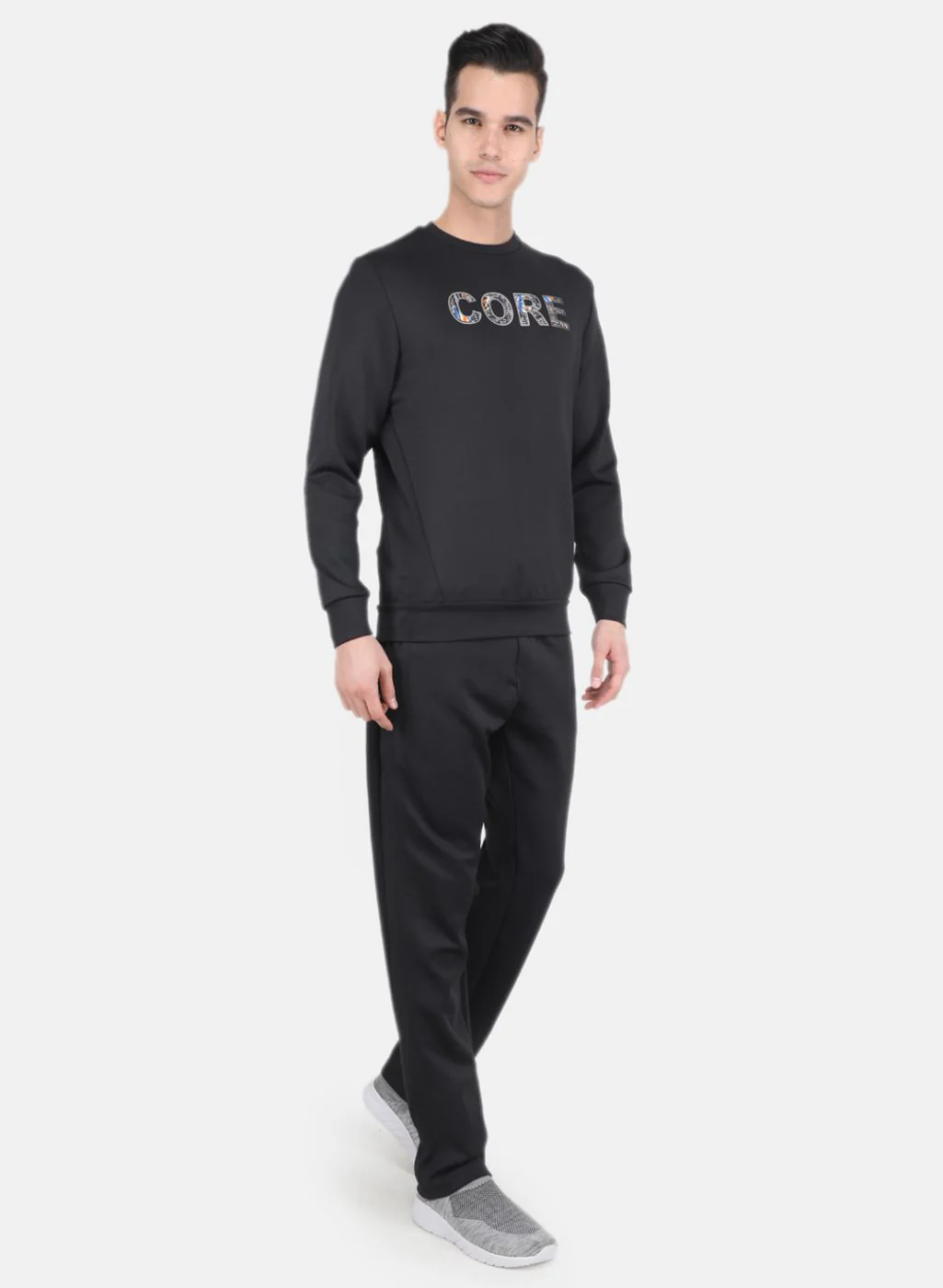 Men Black Solid Tracksuit - Image 7