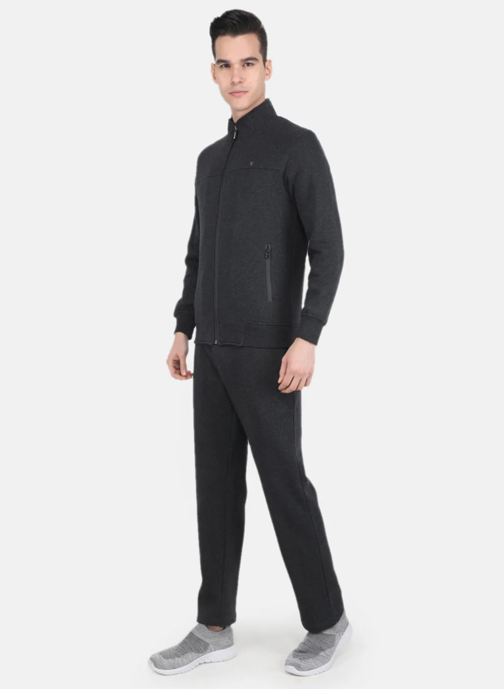 Men Black Solid Tracksuit - Image 2