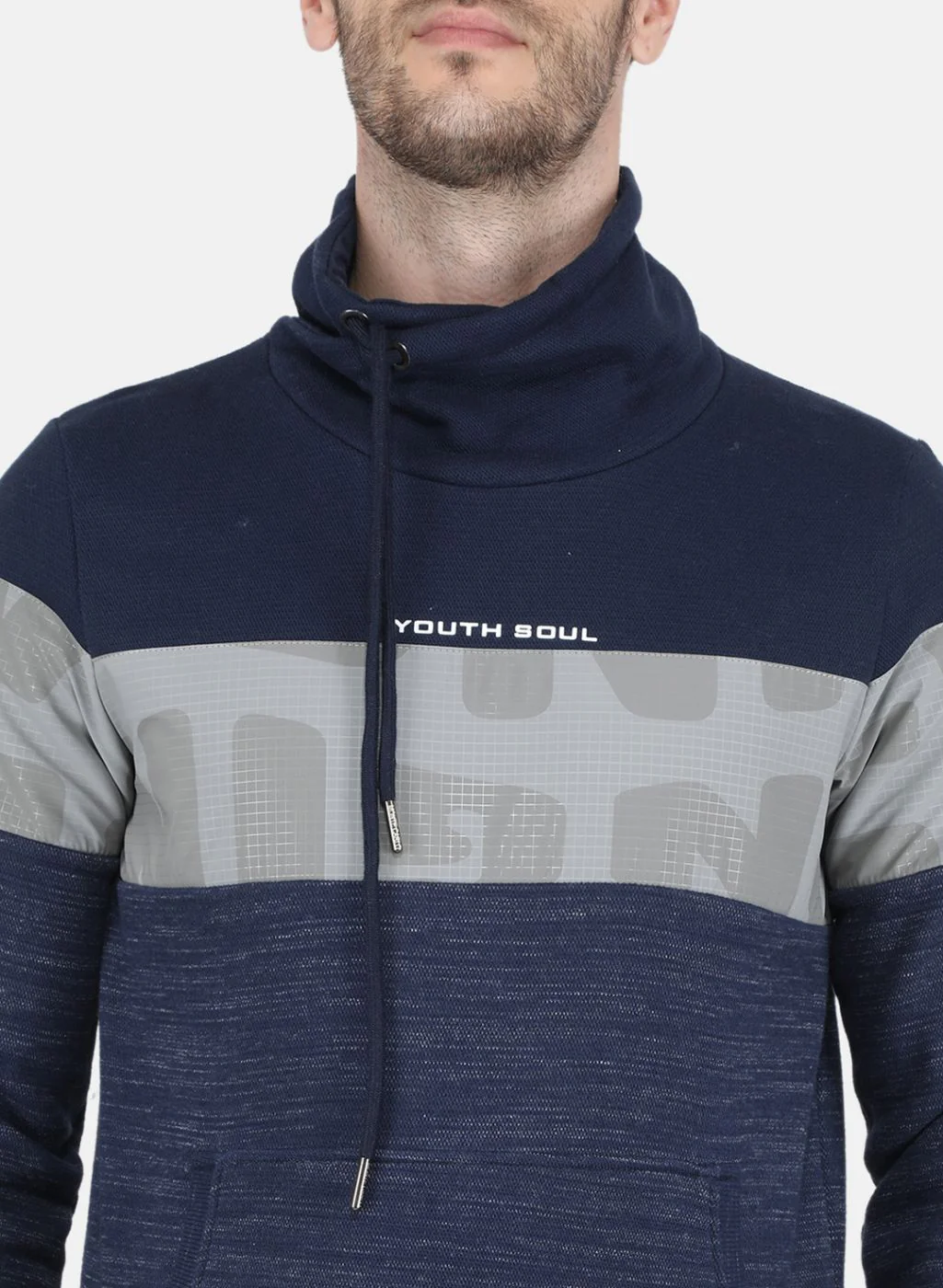 Men Blue Jaquard Sweatshirt - Image 5