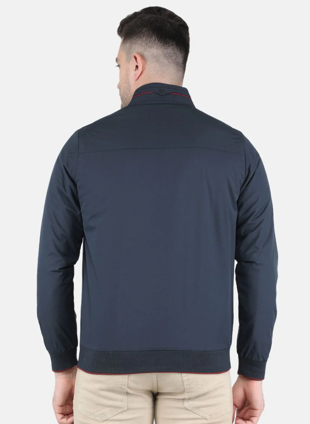 Men Blue Printed Jacket - Image 3