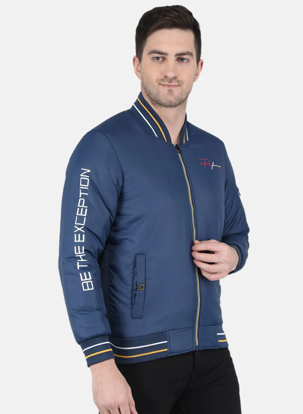 Men Blue Printed Jacket - Image 6
