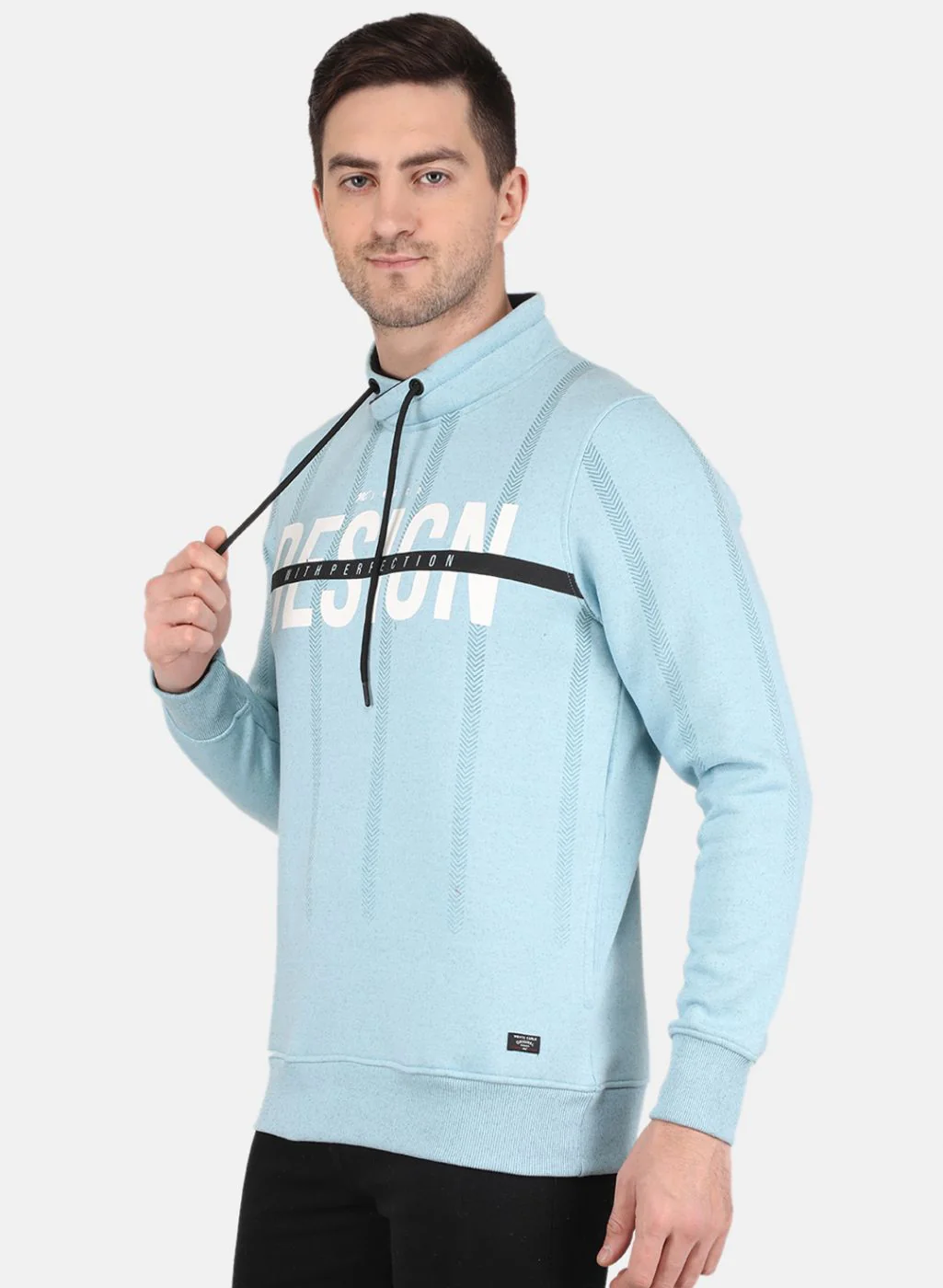 Men Blue Printed Sweatshirt - Image 2