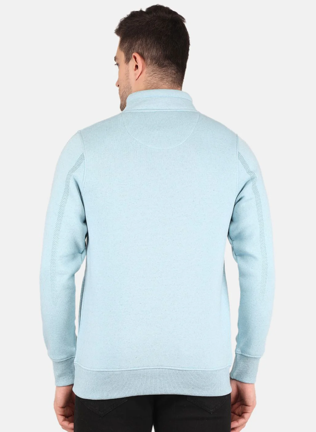 Men Blue Printed Sweatshirt - Image 3