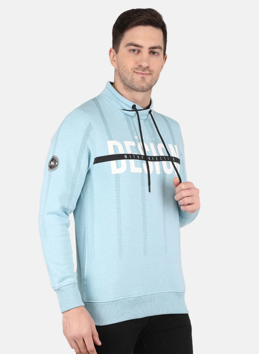 Men Blue Printed Sweatshirt - Image 6