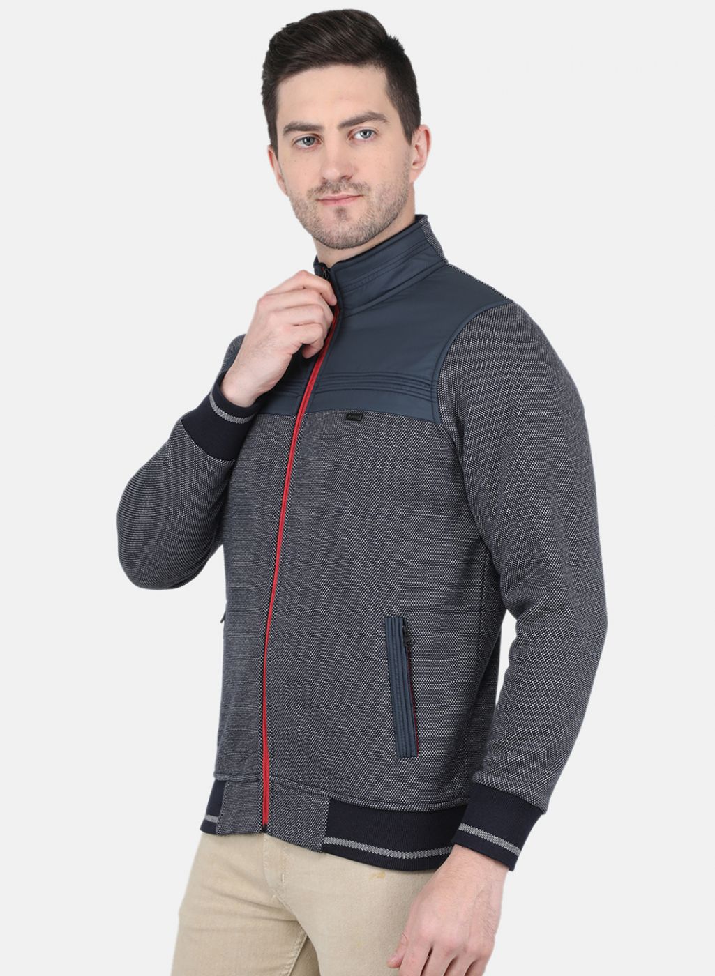 Men Blue Printed Sweatshirt - Image 2