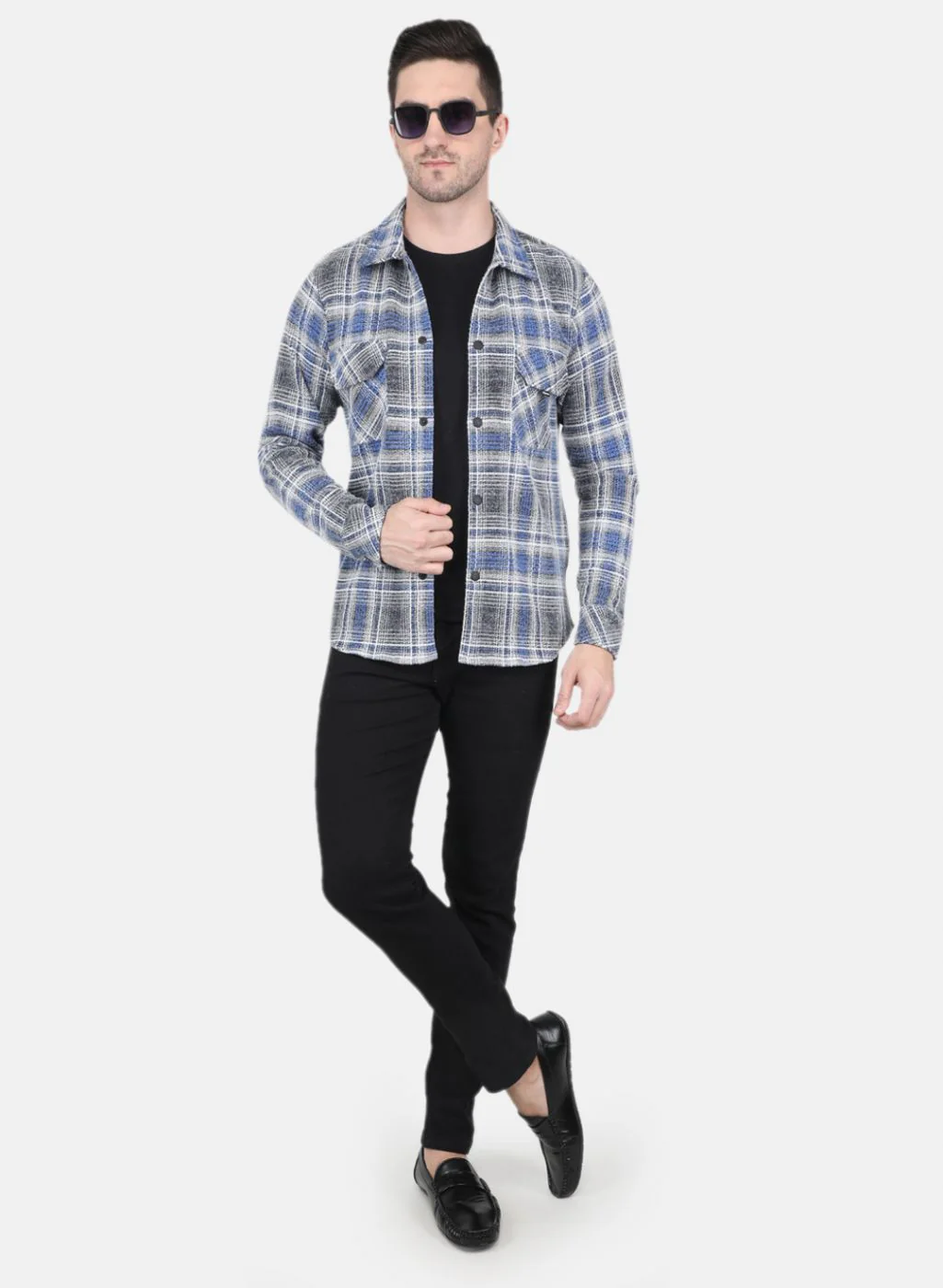Men Blue Printed Sweatshirt - Image 4