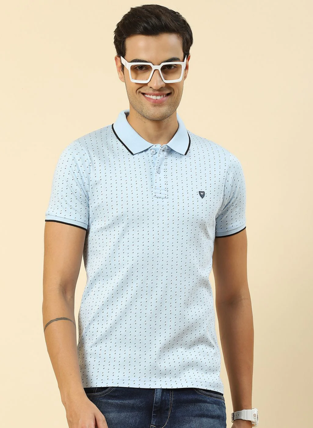 Men Blue Printed T-Shirt