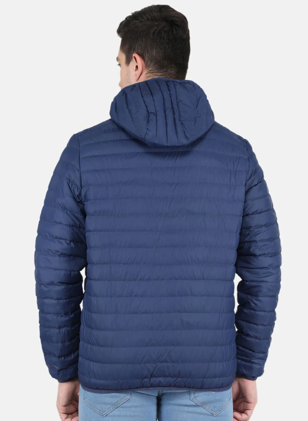 Men Blue Solid Jacket - Image 3