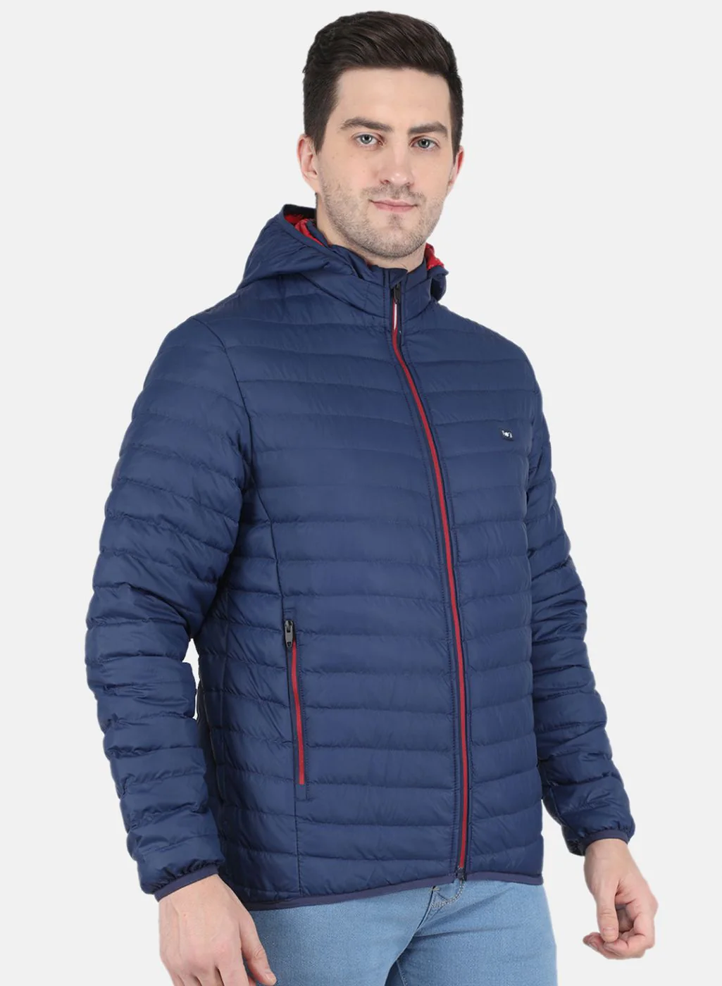 Men Blue Solid Jacket - Image 6