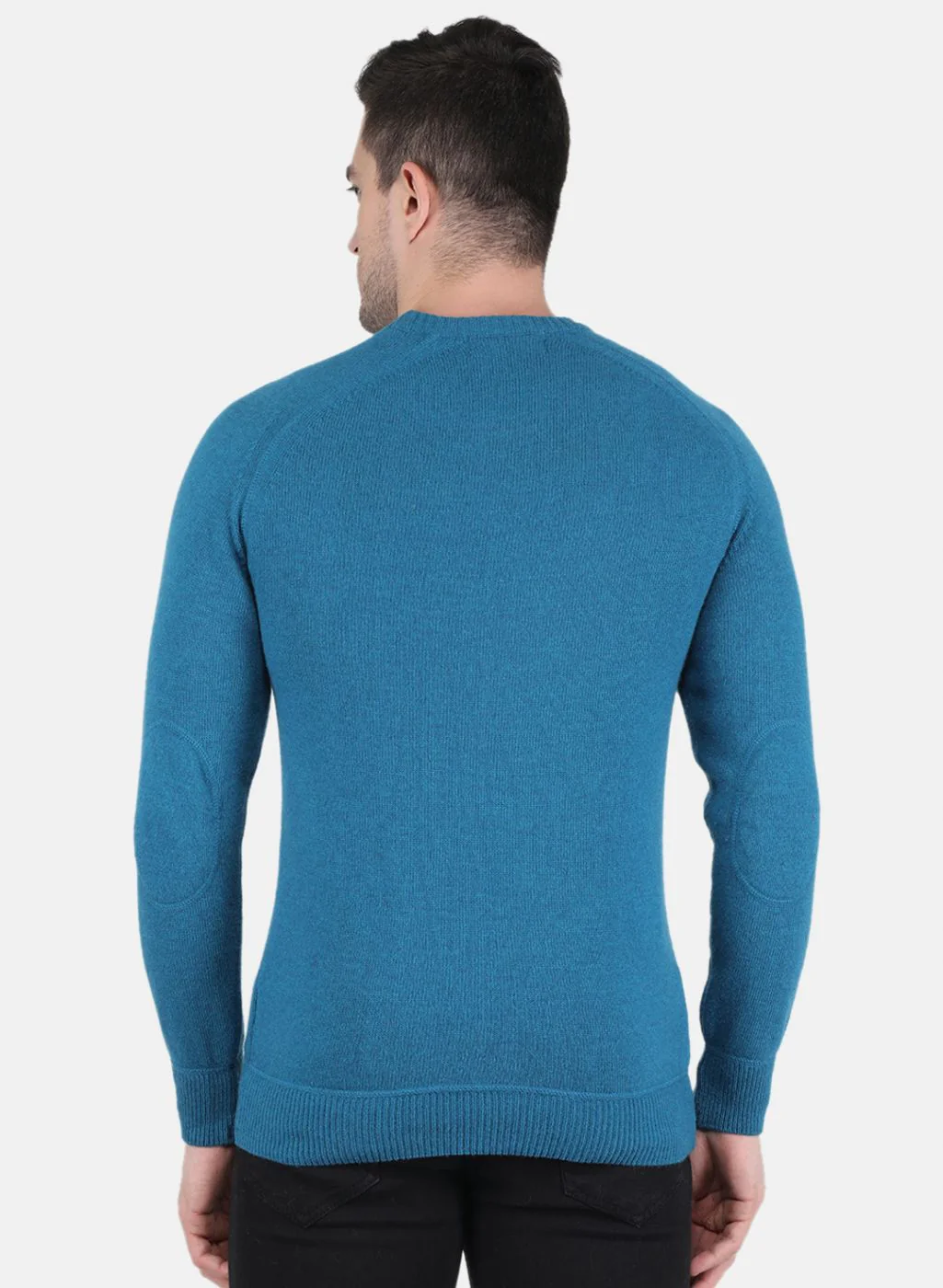 Men Blue Solid Pullover - Image 3