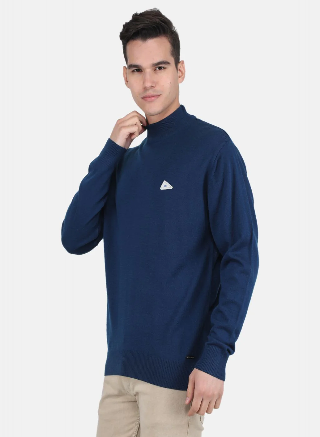 Men Blue Solid Pullover - Image 2