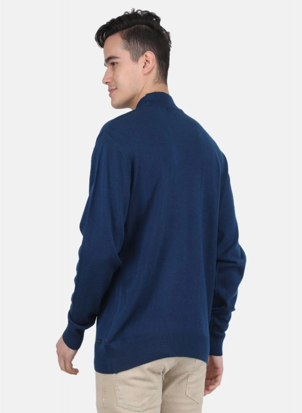 Men Blue Solid Pullover - Image 3