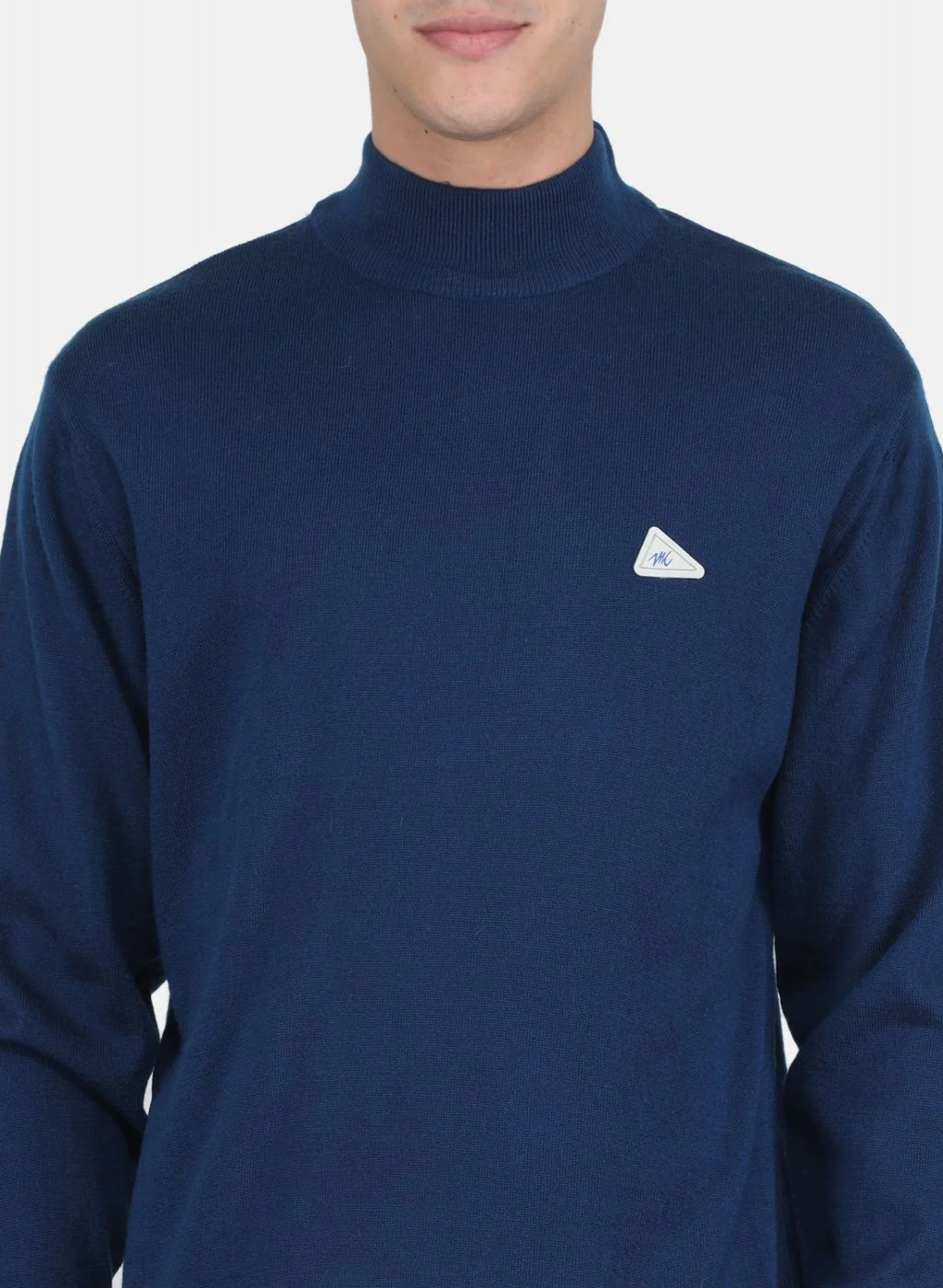 Men Blue Solid Pullover - Image 5