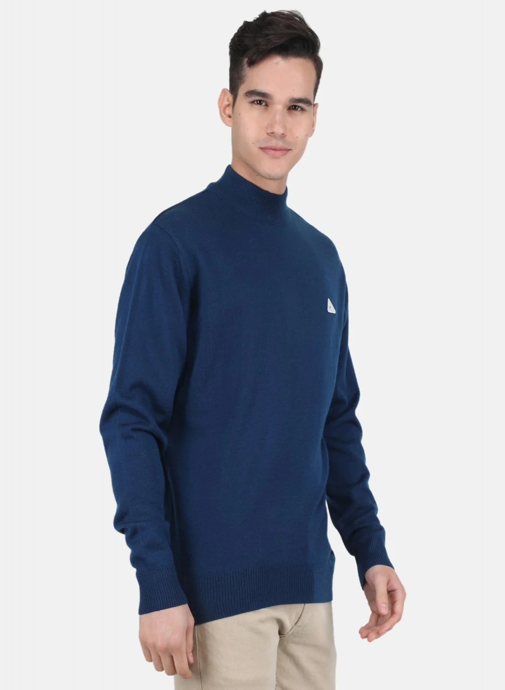 Men Blue Solid Pullover - Image 6