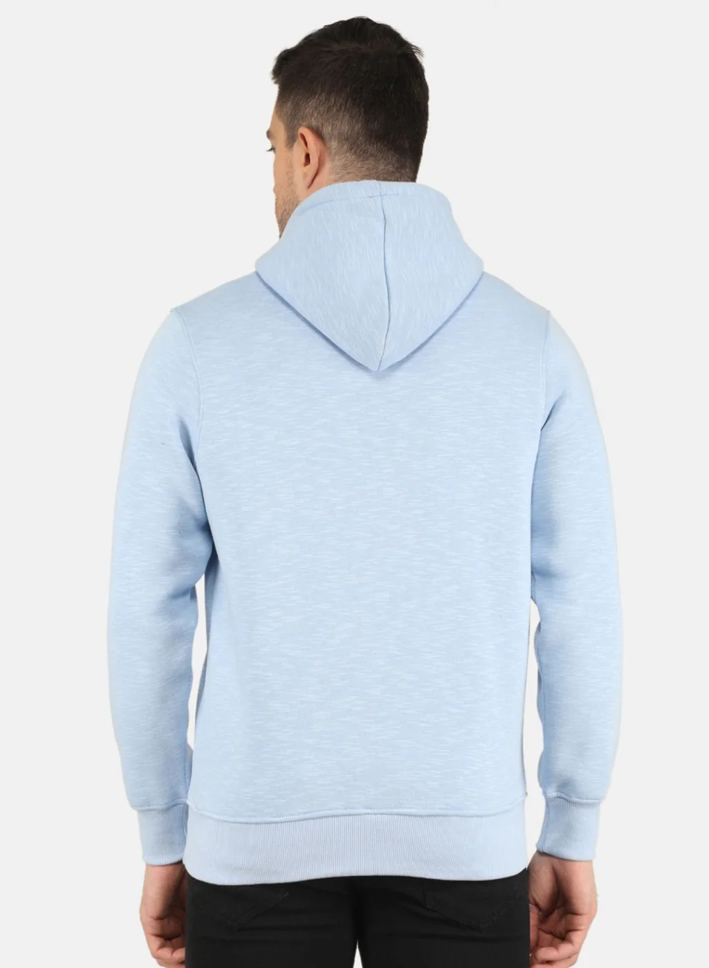 Men Blue Solid Sweatshirt - Image 3