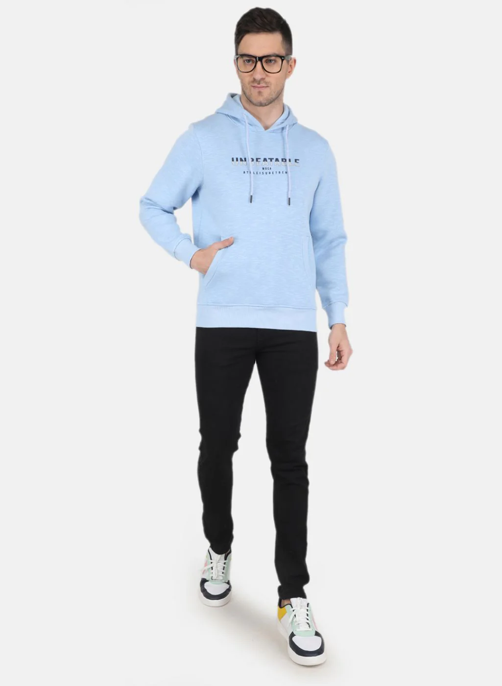 Men Blue Solid Sweatshirt - Image 4